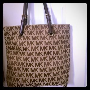 Michael Kors brown and tan large tote